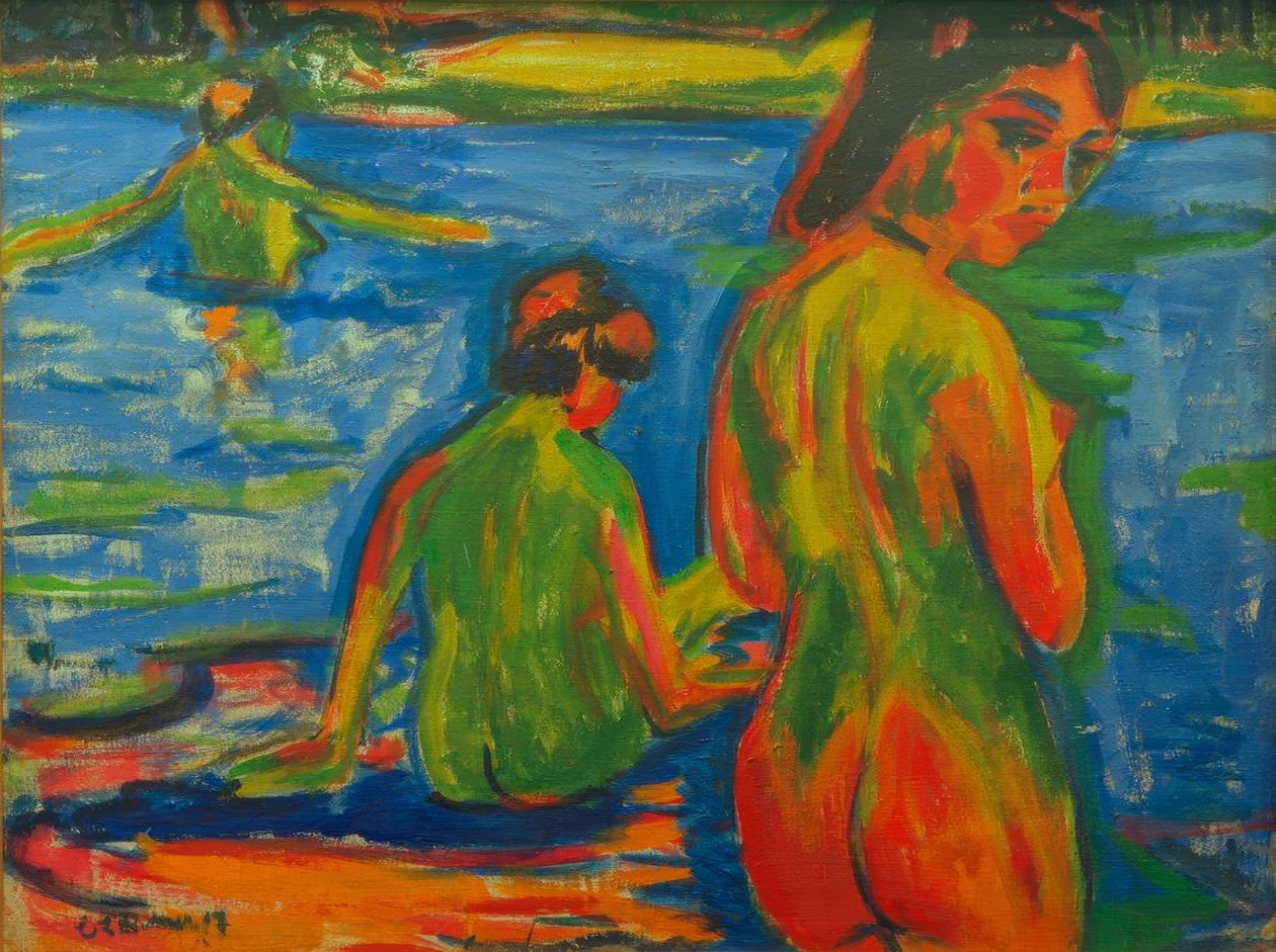 Ragazze che fanno il bagno nel lago da Ernst Ludwig Kirchner