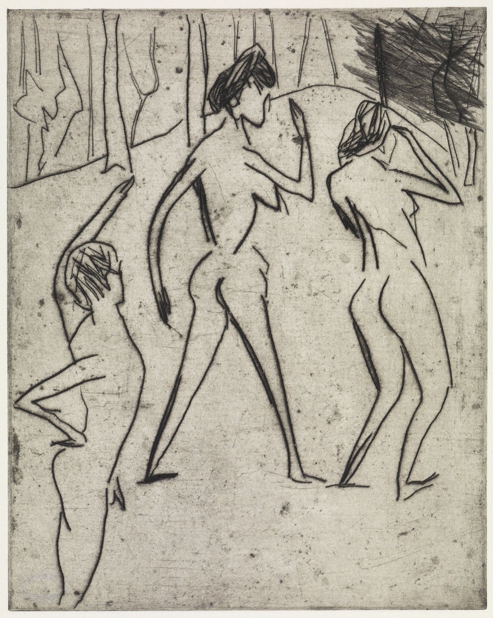 Bagnanti che si addentrano nel bosco / Ippodromo da Ernst Ludwig Kirchner
