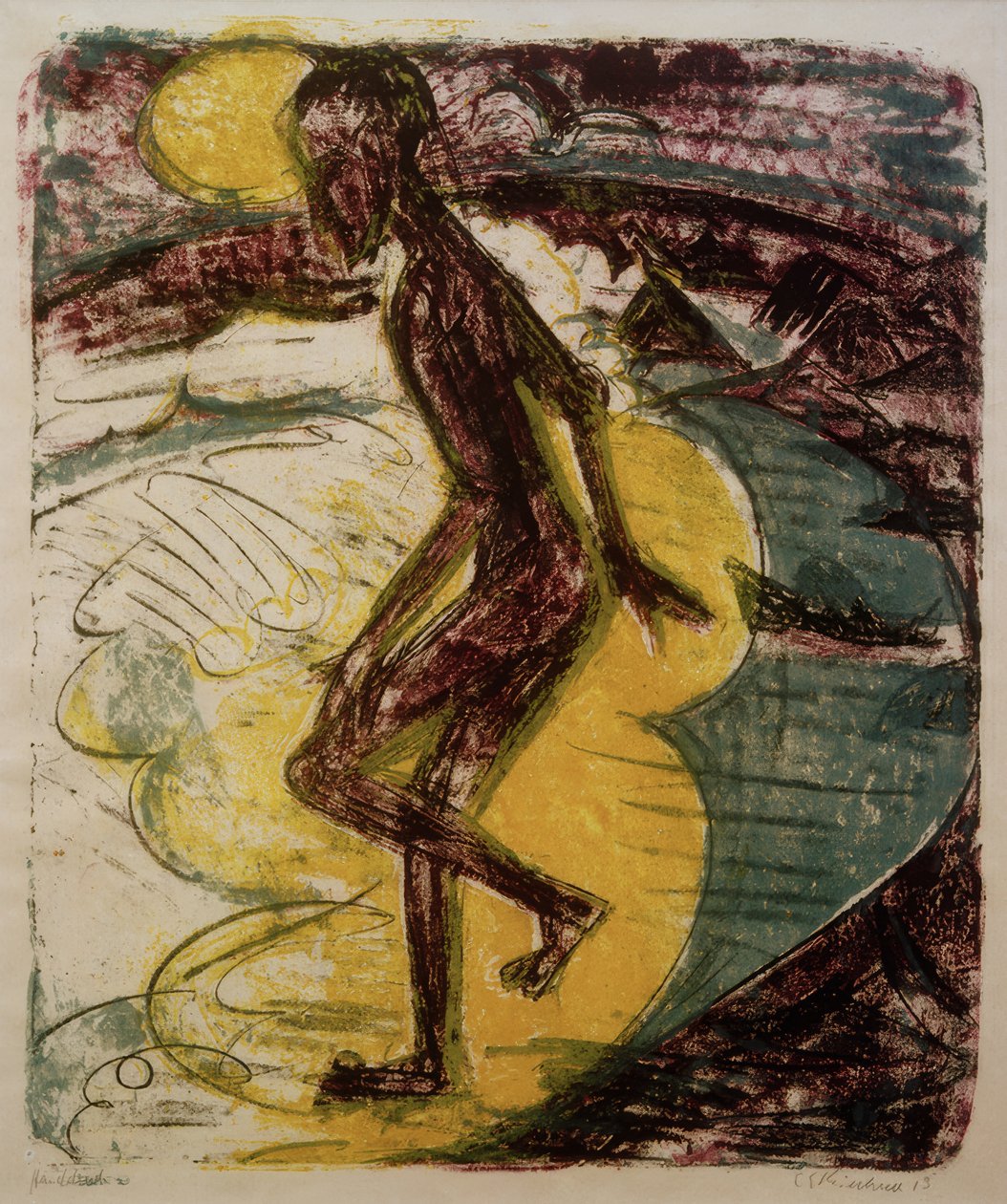 Uomo che entra in mare da Ernst Ludwig Kirchner
