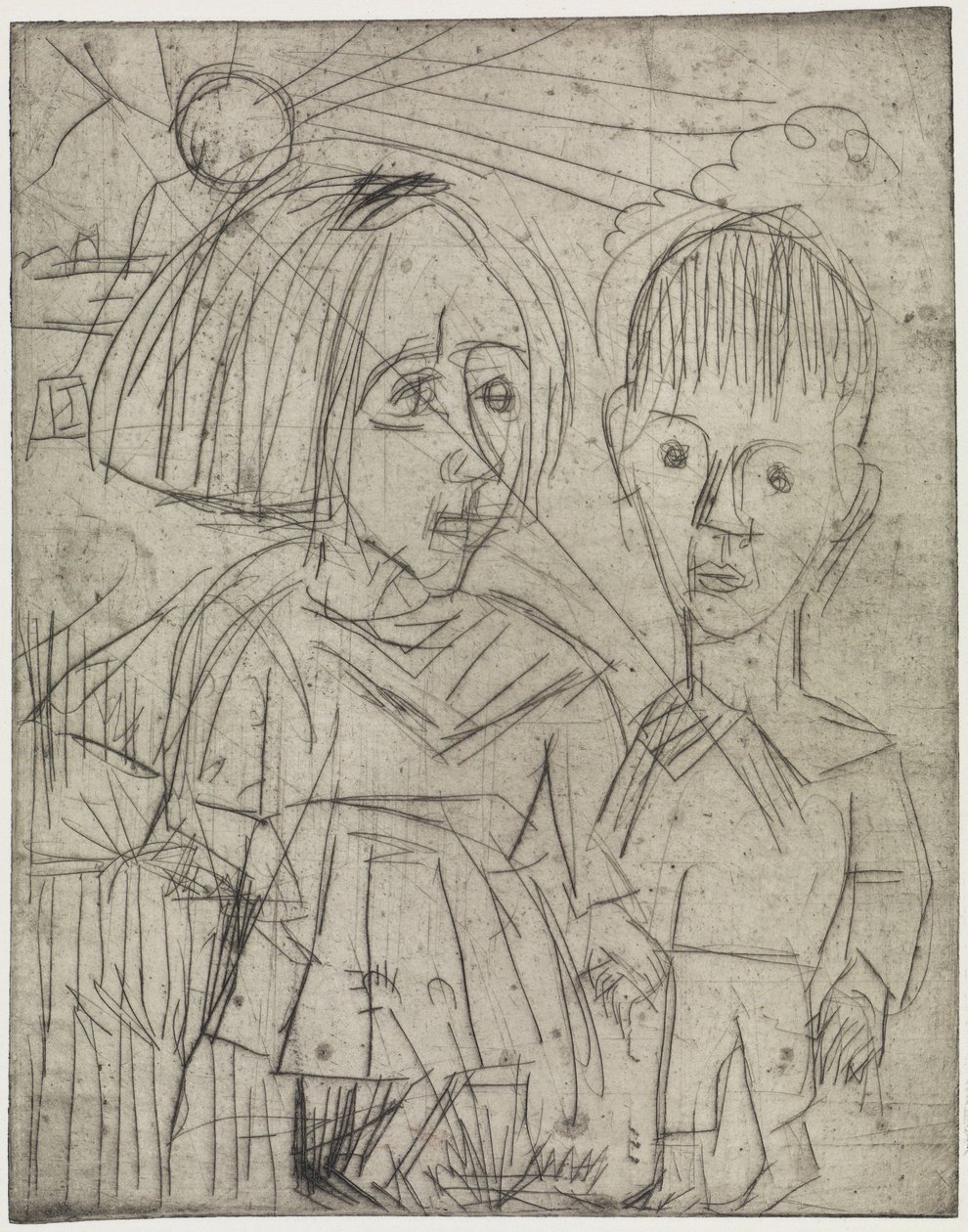 Bambini al tramonto / Persone sul monte da Ernst Ludwig Kirchner