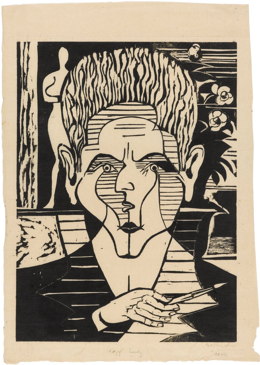 Testa di Christian Anton Laely (1913-1992) da Ernst Ludwig Kirchner