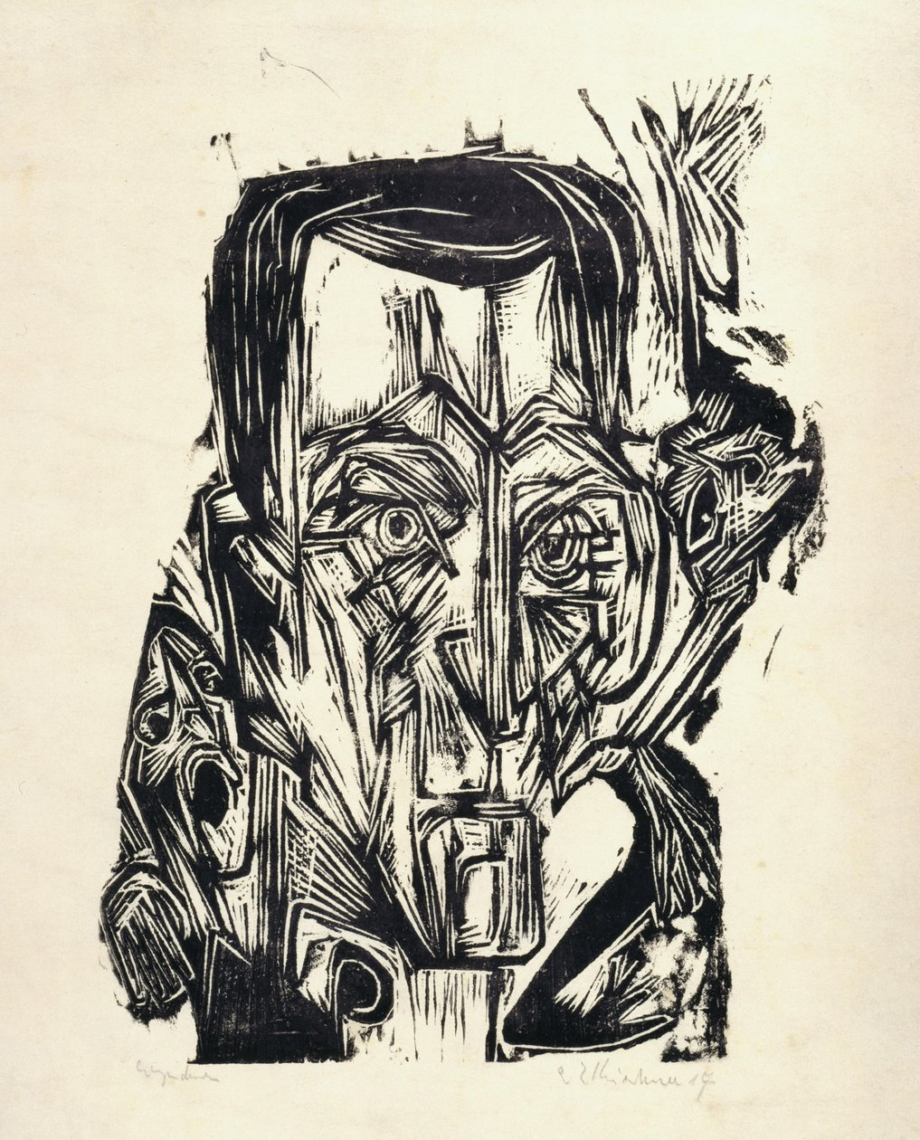 Testa del poeta Frank I da Ernst Ludwig Kirchner
