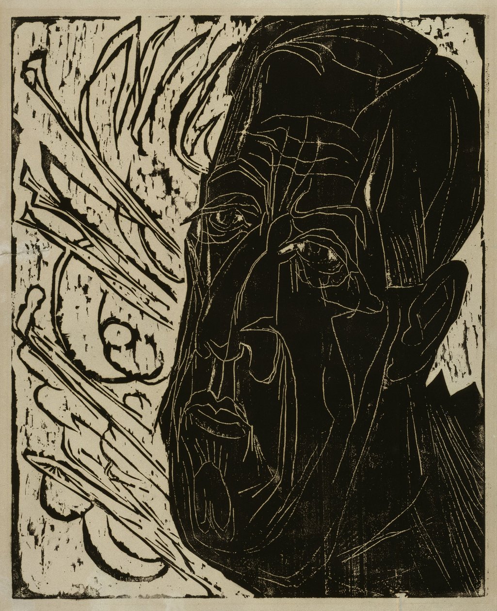 Testa di Henry van de Velde (scura) - Testa nera di van de Velde da Ernst Ludwig Kirchner