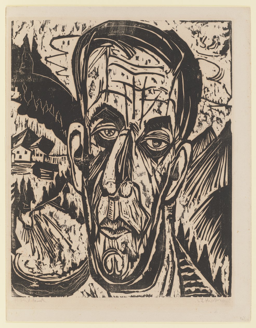 Testa di Van de Velde, chiara. – Van de Velde tra le montagne da Ernst Ludwig Kirchner
