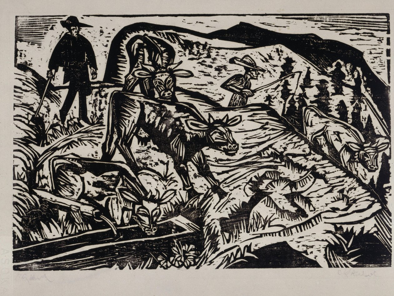 Mucche e mandriani da Ernst Ludwig Kirchner