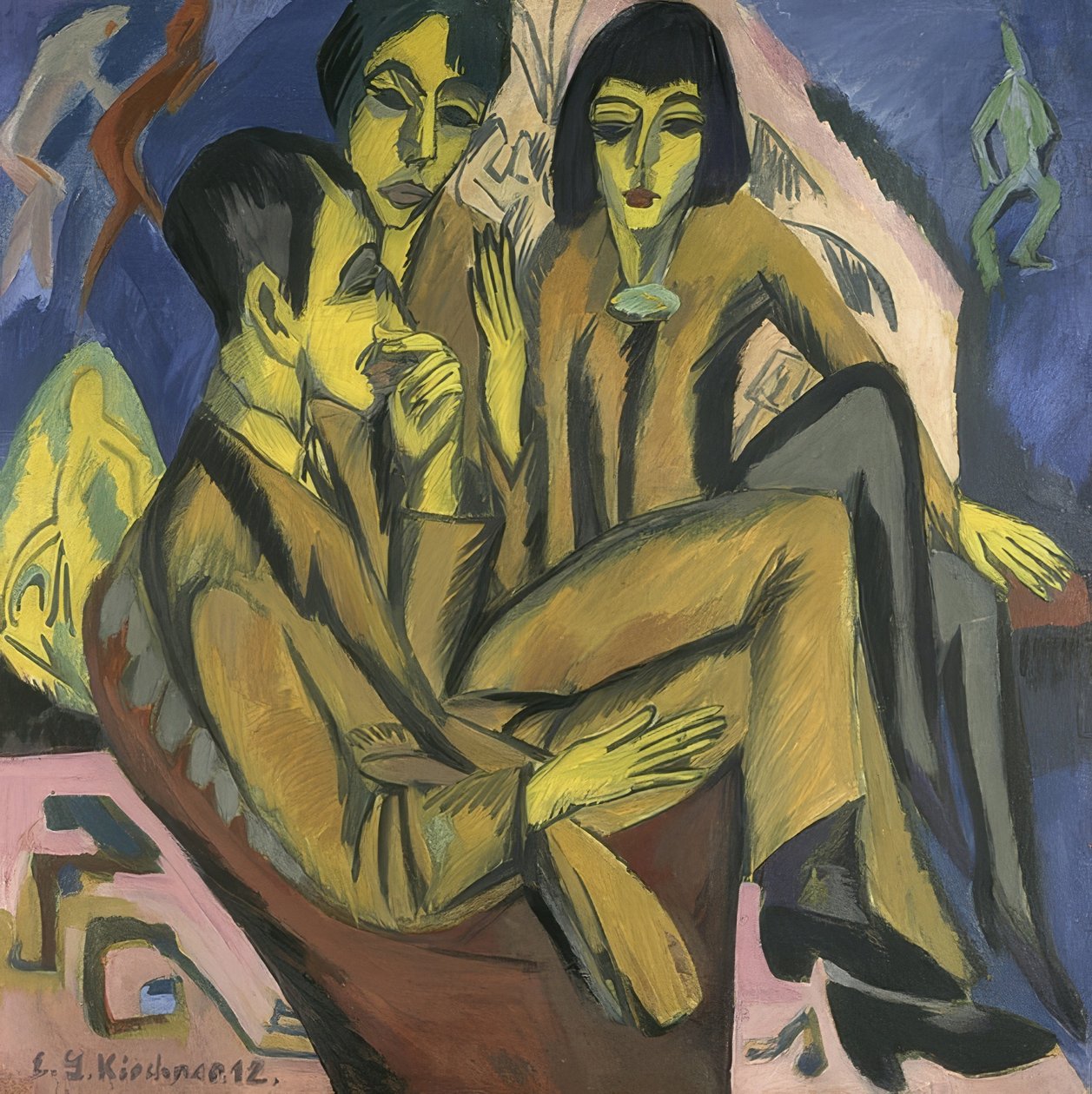 Gruppo di artisti (intrattenimento degli artisti). 1913 da Ernst Ludwig Kirchner