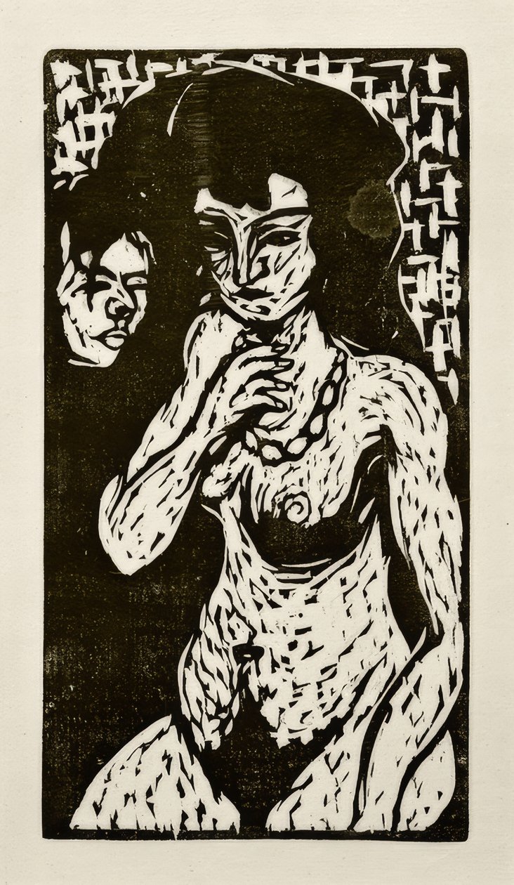 Nudo di ragazza con autoritratto da Ernst Ludwig Kirchner