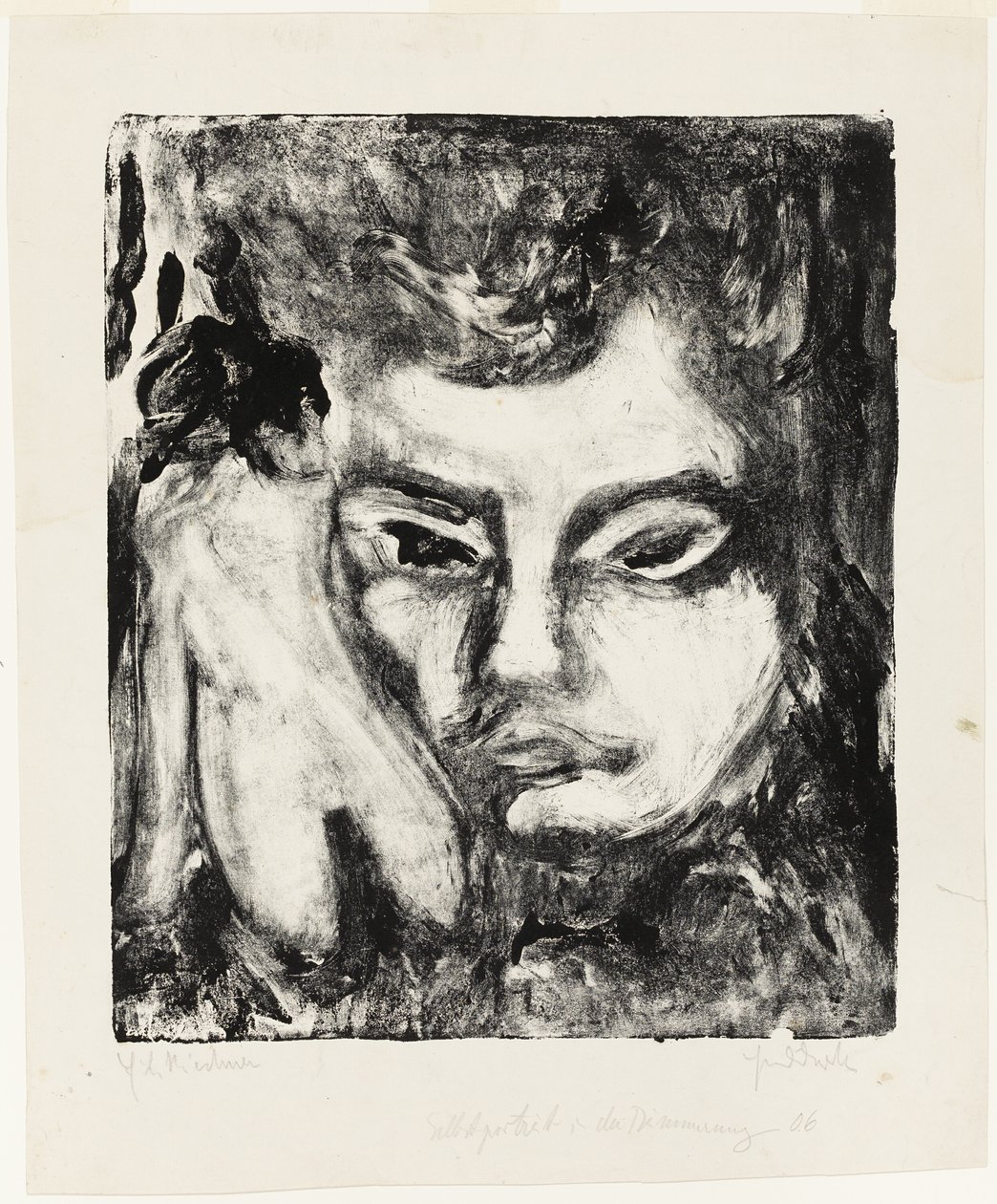 Testa di uomo con nudo da Ernst Ludwig Kirchner
