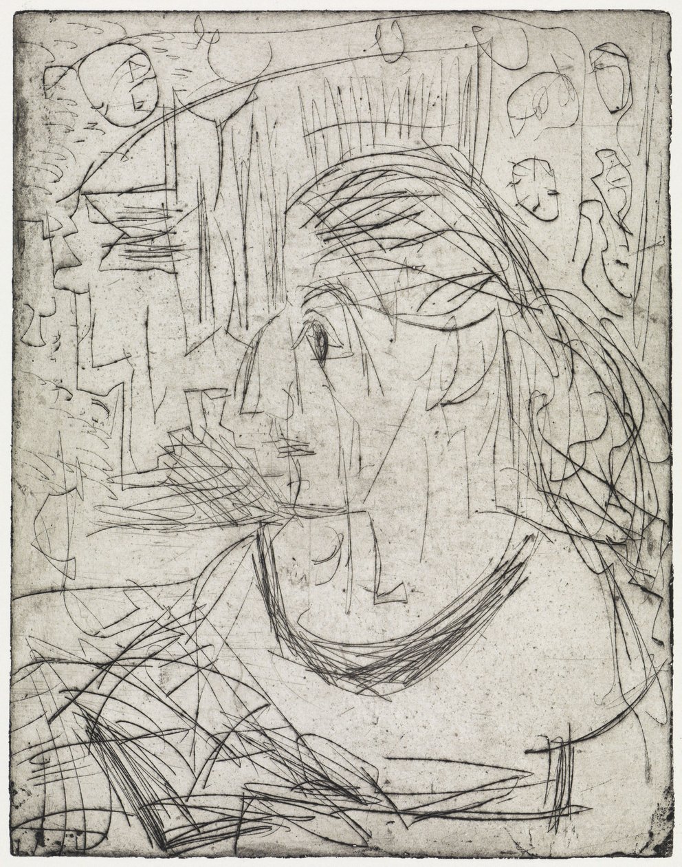 Ragazza nuda davanti alla stufa / Donna malata da Ernst Ludwig Kirchner