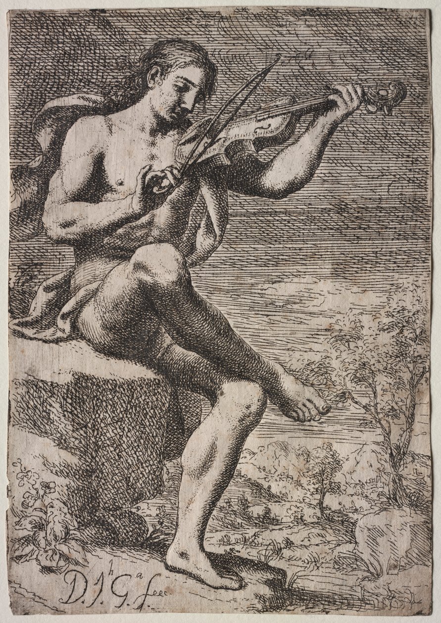 Uomo nudo che suona il violino da Ernst Ludwig Kirchner