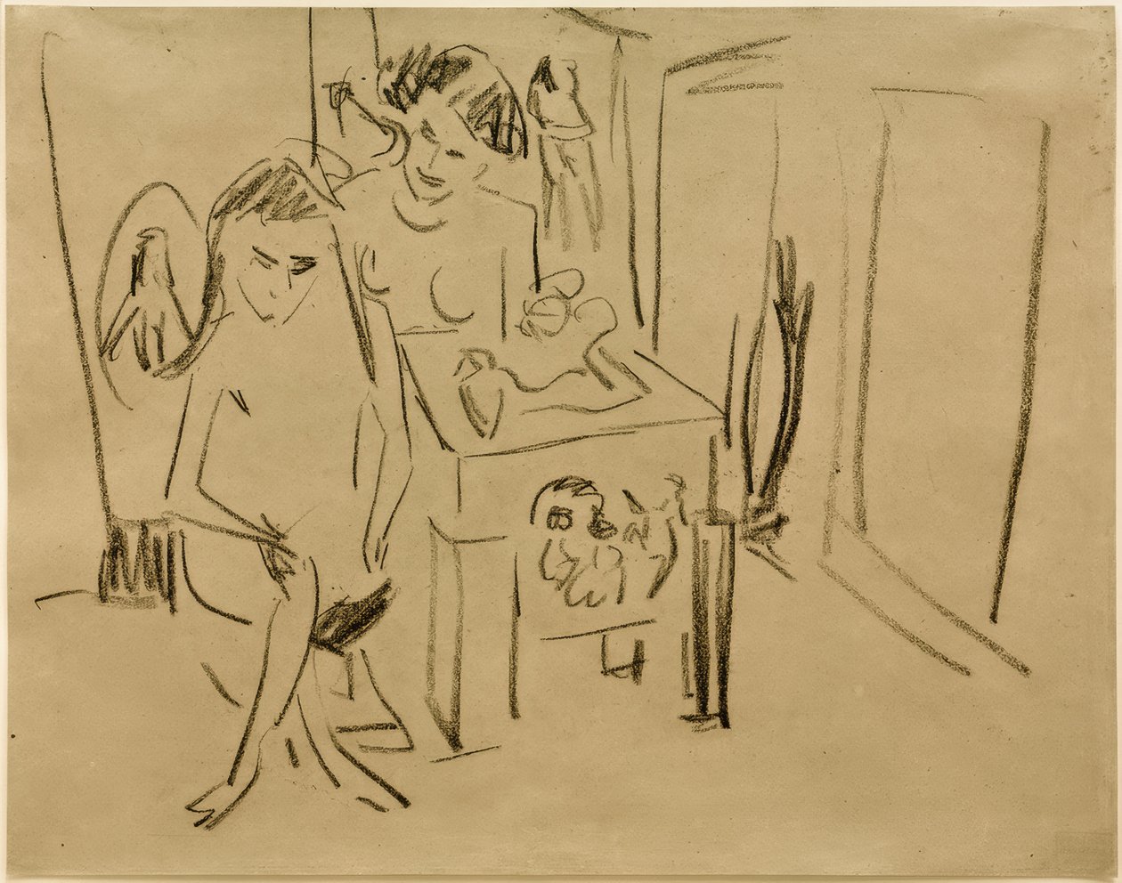Senza titolo (Dodo e Fränzi nello studio) da Ernst Ludwig Kirchner