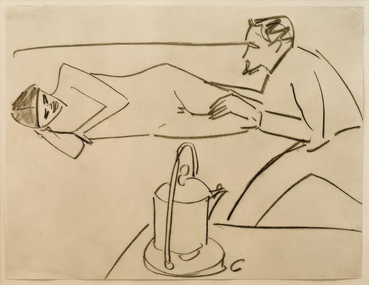 Senza titolo (Fränzi sdraiata in conversazione con Erich Heckel) da Ernst Ludwig Kirchner