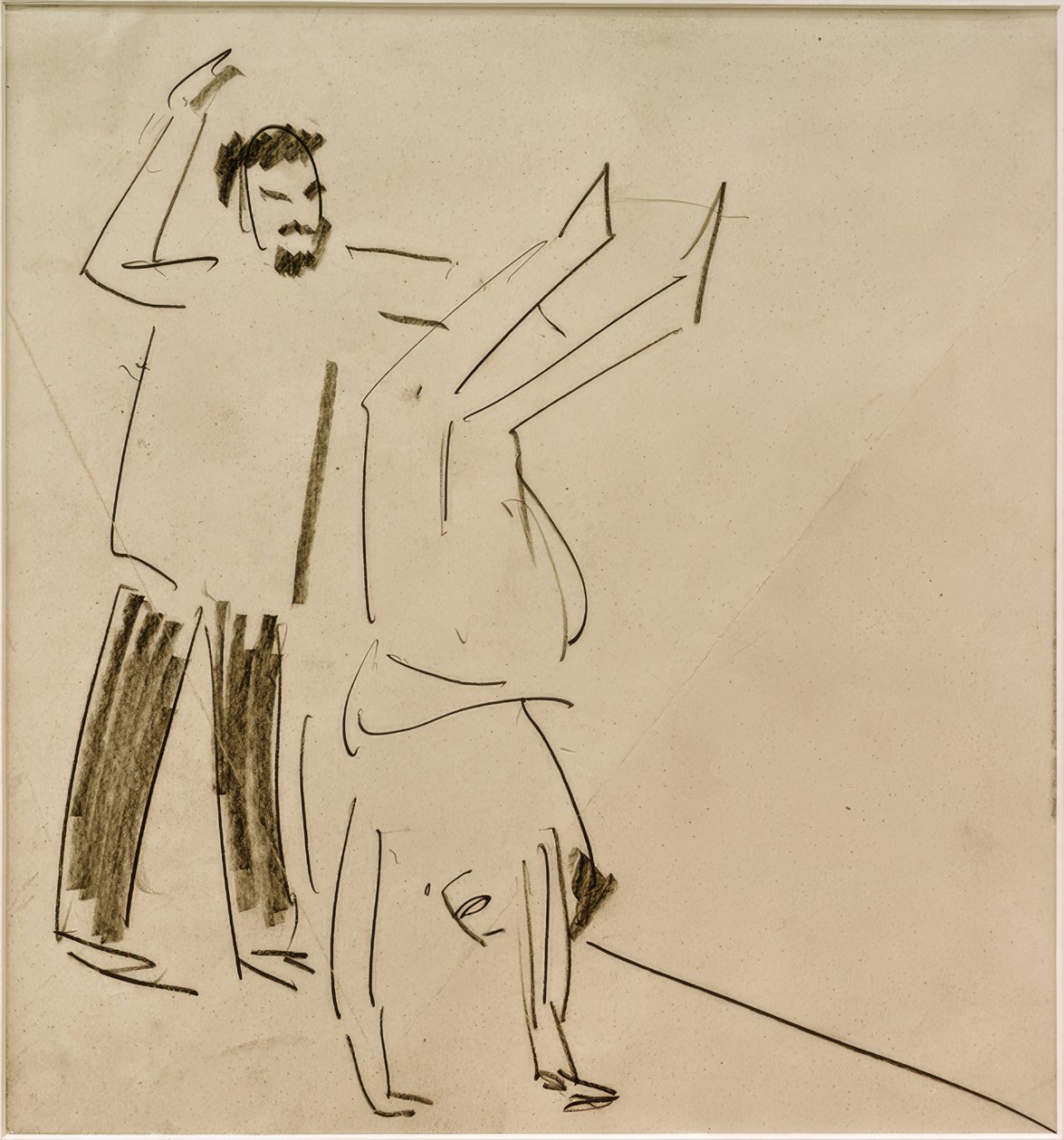 Senza titolo (Uomo con ragazza in verticale) da Ernst Ludwig Kirchner