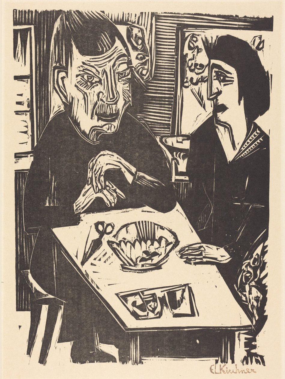Donna anziana e donna più giovane da Ernst Ludwig Kirchner