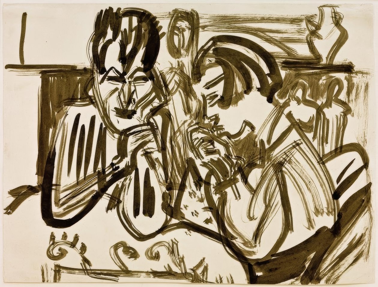 Coppia al tavolo da Ernst Ludwig Kirchner