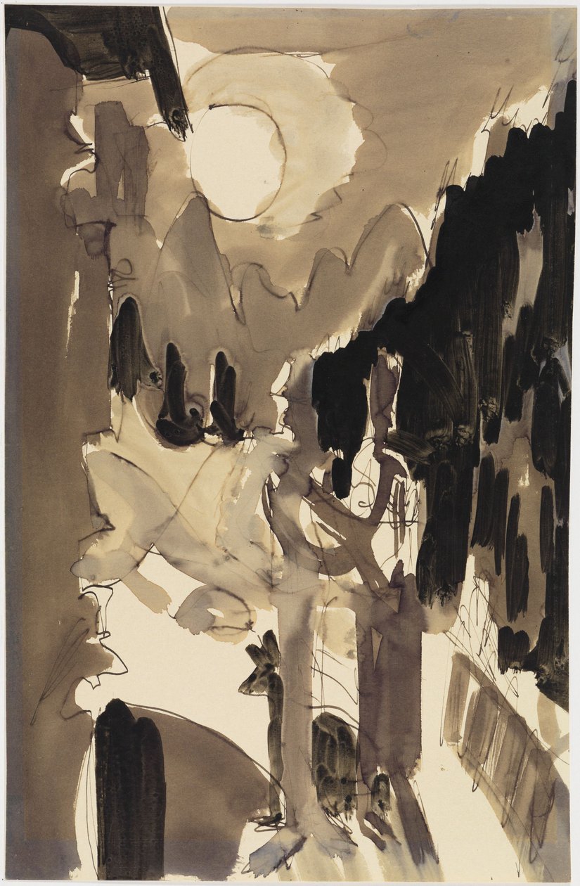 Coppia al chiaro di luna davanti alla casa da Ernst Ludwig Kirchner