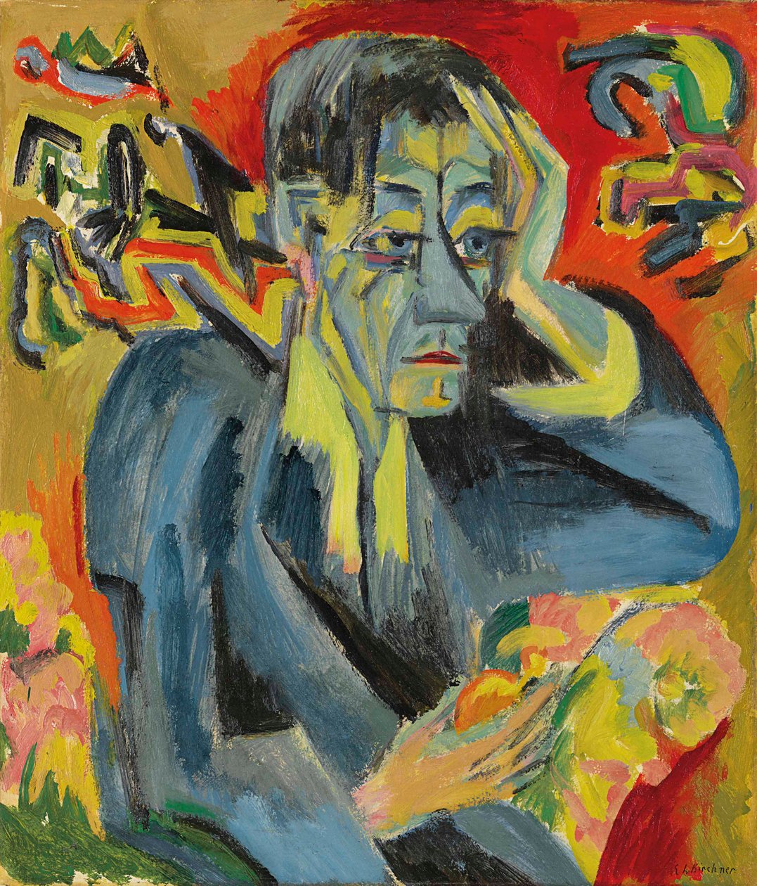 Ritratto del poeta Leonhard Frank, 1917 da Ernst Ludwig Kirchner
