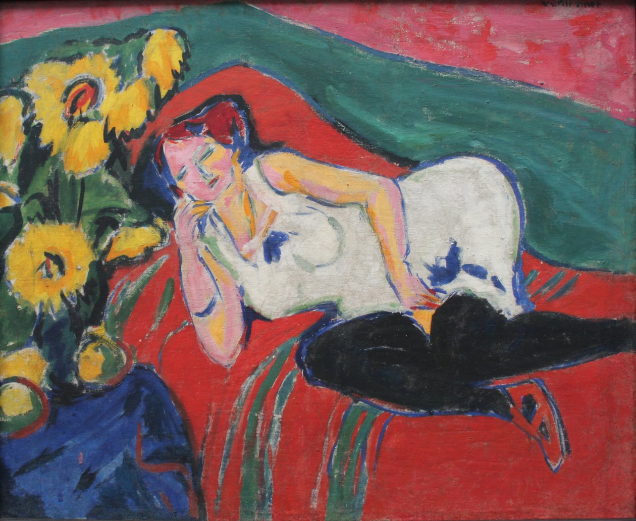 Donna a riposo in camicia bianca da Ernst Ludwig Kirchner