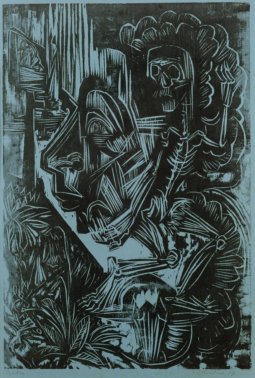 Autoritratto con la morte che danza, 1917 da Ernst Ludwig Kirchner
