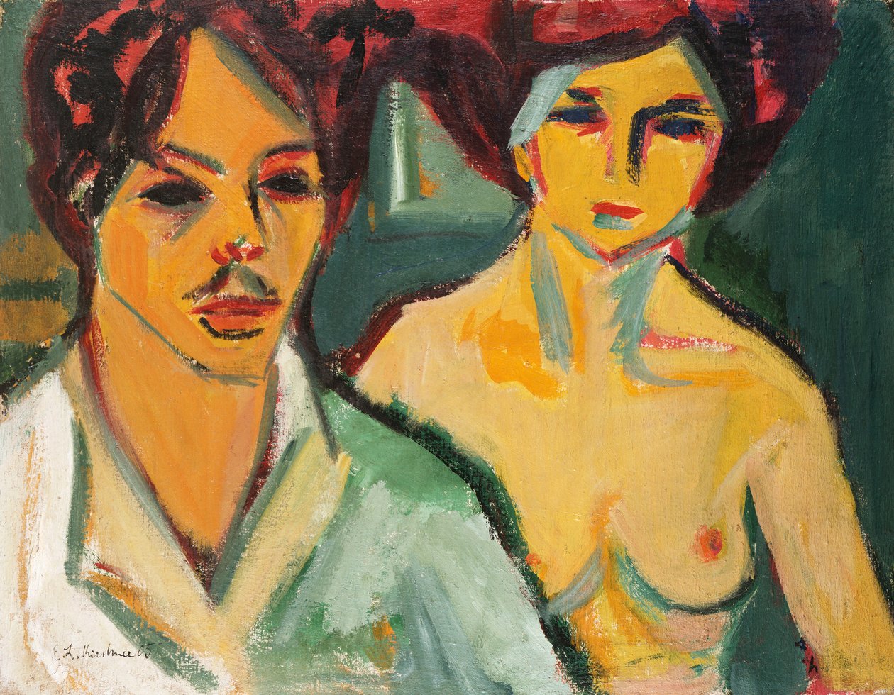 Autoritratto con modella, 1905 da Ernst Ludwig Kirchner