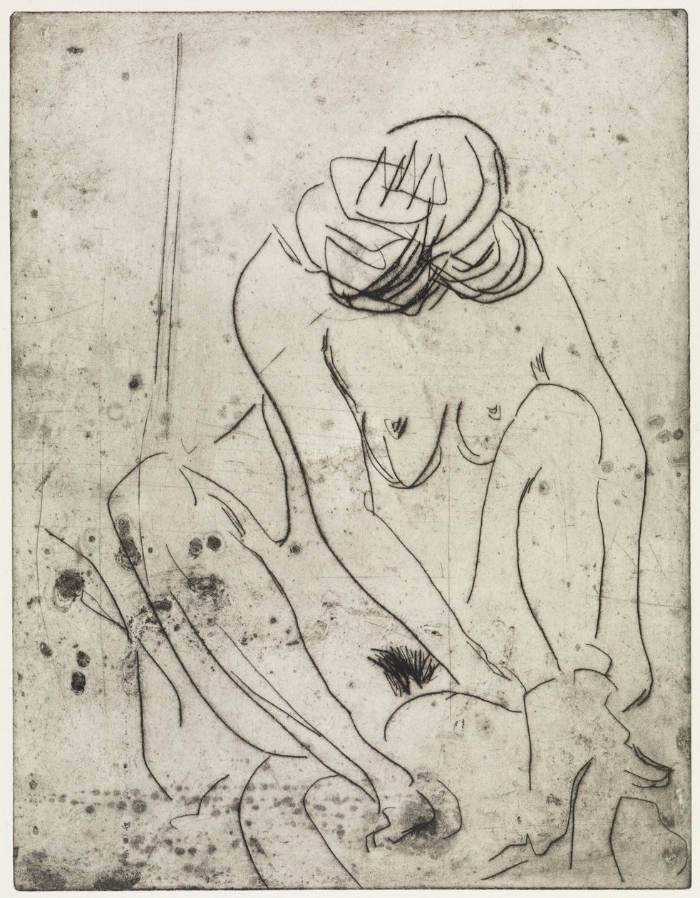Ragazza che si asciuga / Due donne che fanno il bagno da Ernst Ludwig Kirchner