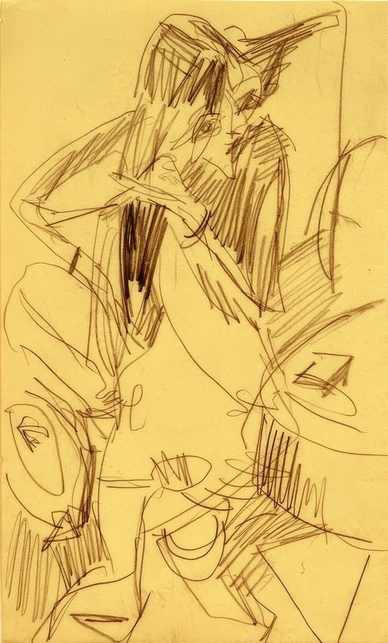 Nudo che si pettina da Ernst Ludwig Kirchner