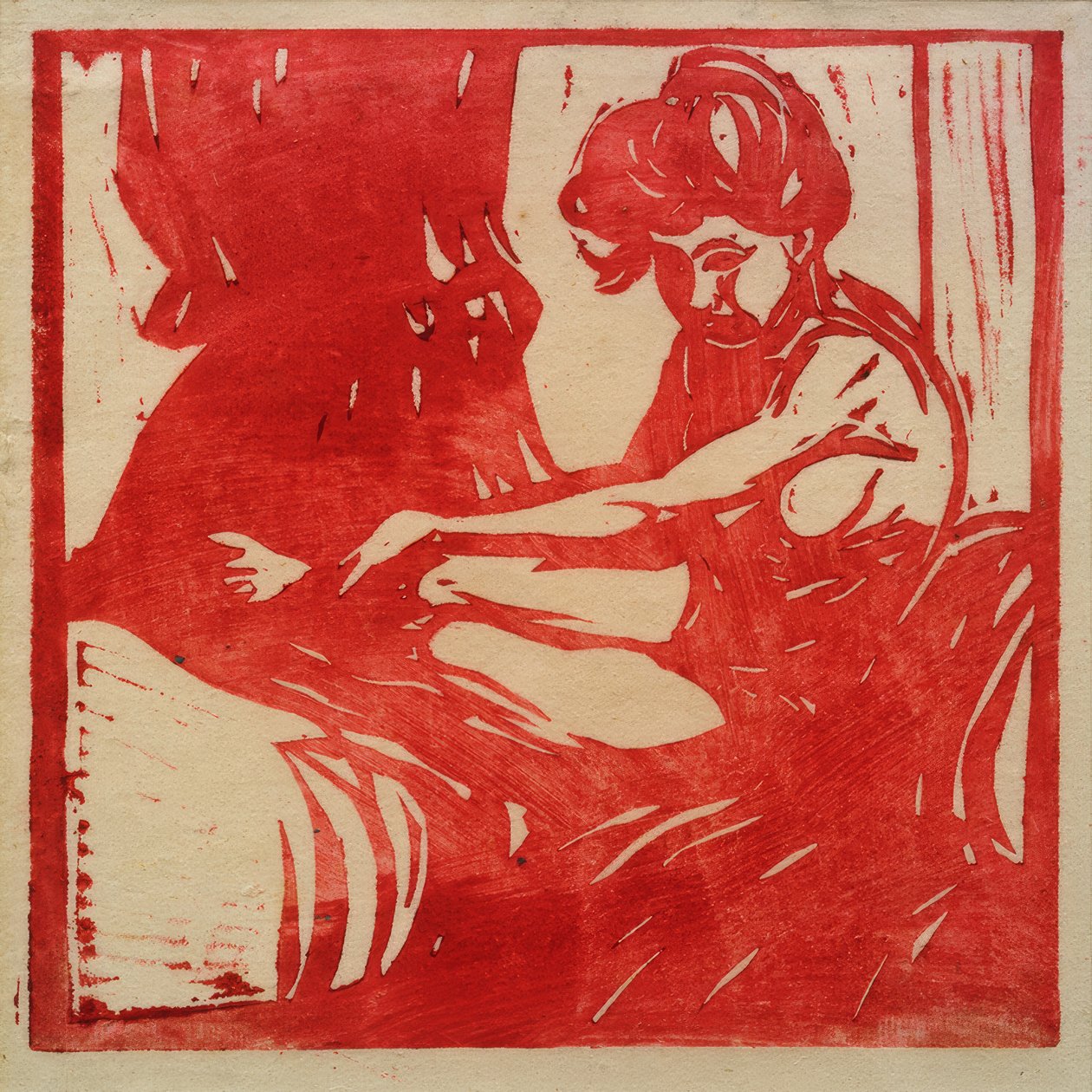 Nudo di ragazza seduta da Ernst Ludwig Kirchner