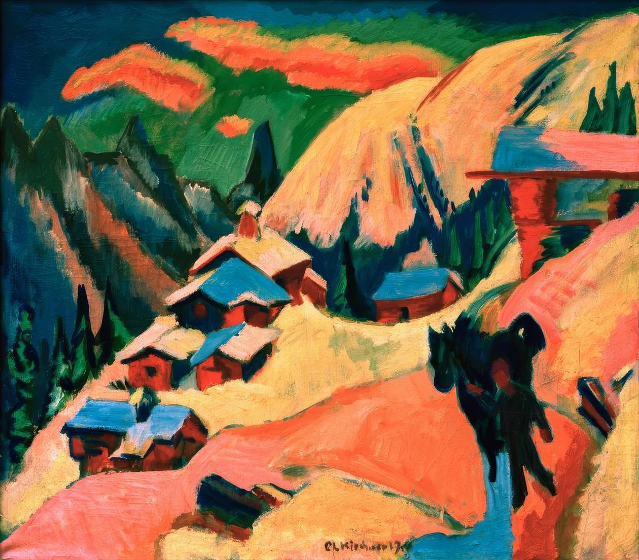 Stafelalp nella neve da Ernst Ludwig Kirchner