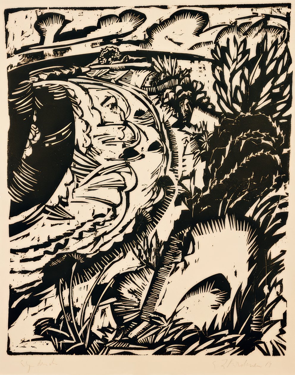 Costa ripida con baia rotonda da Ernst Ludwig Kirchner