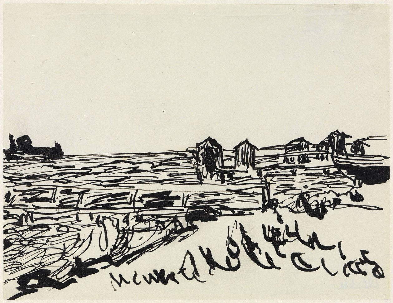 Spiaggia con carrozze da bagno da Ernst Ludwig Kirchner