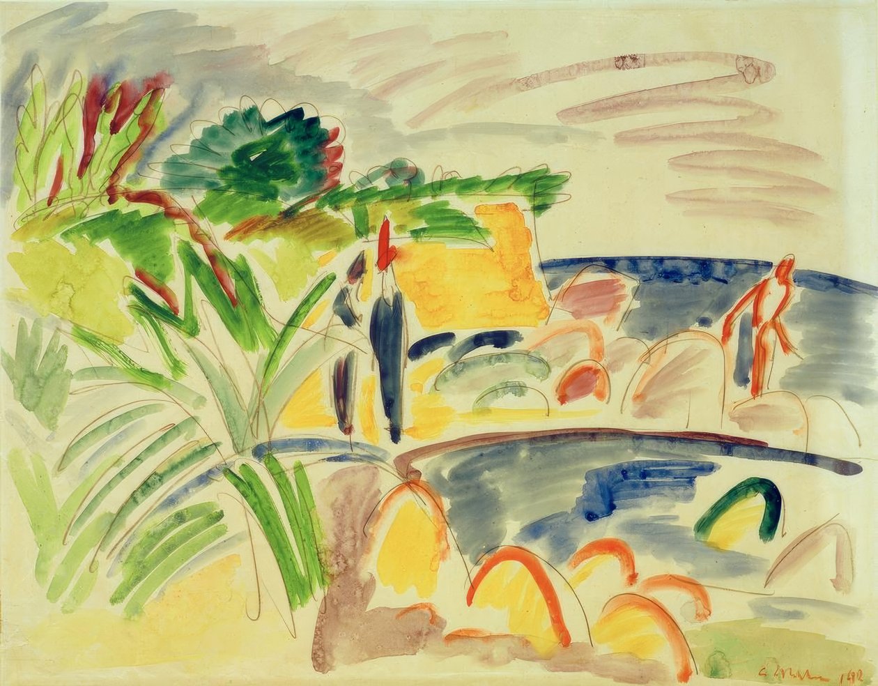 Scena di spiaggia a Fehmarn da Ernst Ludwig Kirchner