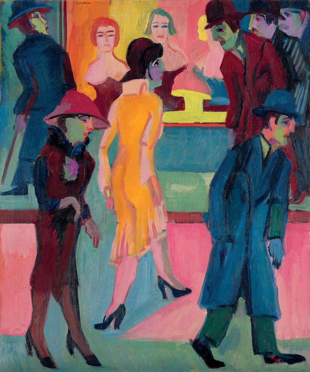 Scena di strada davanti al barbiere, 1926 da Ernst Ludwig Kirchner