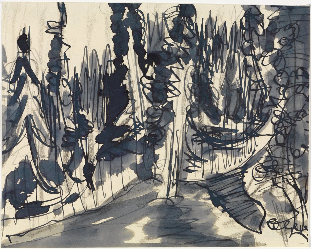 Bosco di abeti (studio di bosco montano) da Ernst Ludwig Kirchner