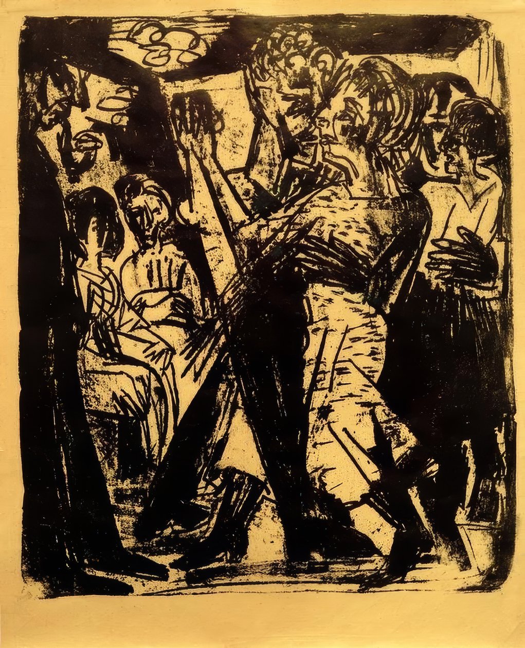 Coppia di contadini danzanti da Ernst Ludwig Kirchner