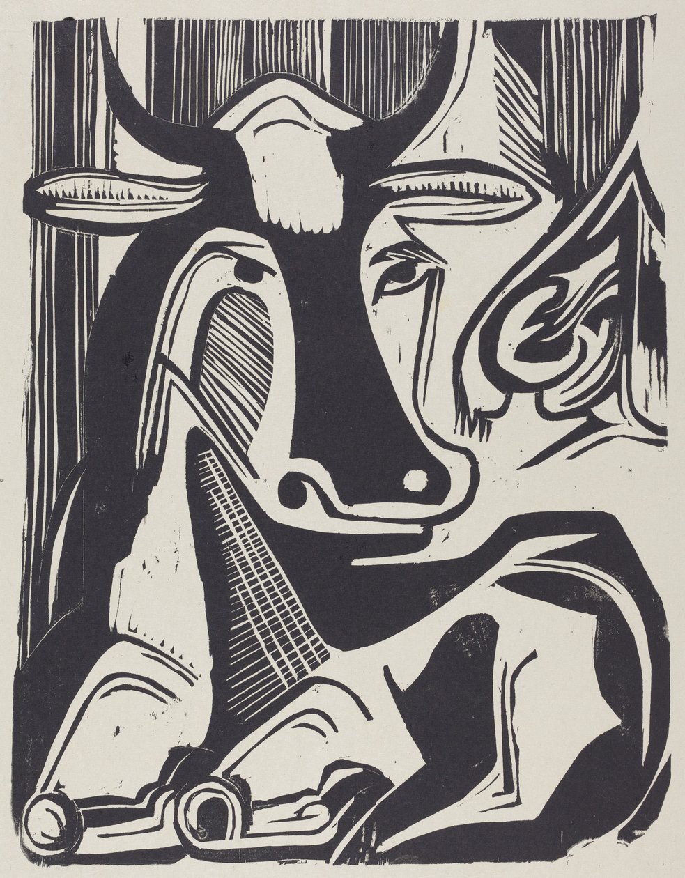 The Large Cow Lying Down (La grande mucca sdraiata) da Ernst Ludwig Kirchner
