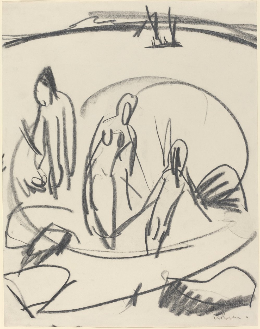Tre bagnanti nel mare da Ernst Ludwig Kirchner