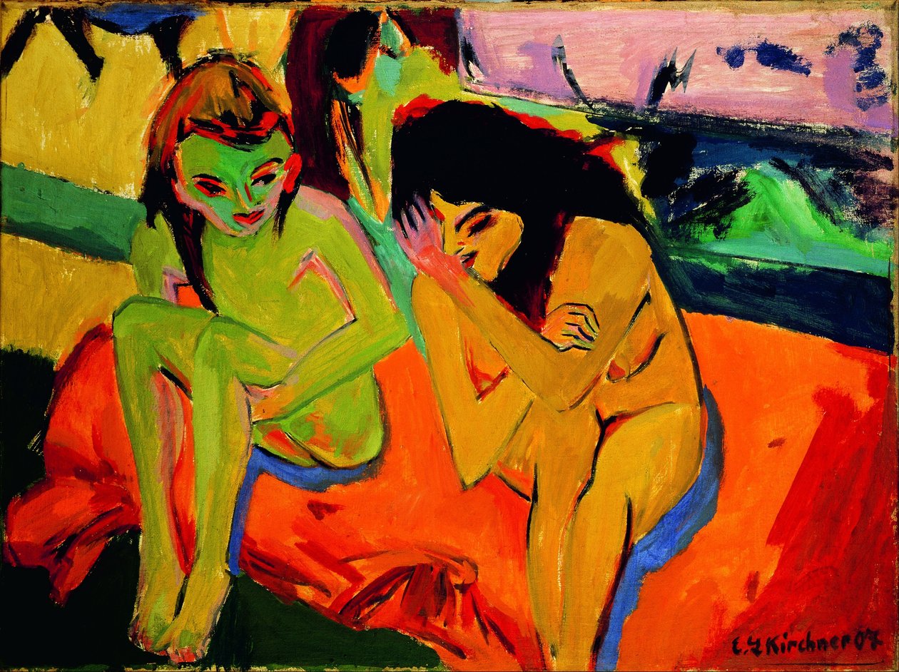Due ragazze / ragazze nude che parlano da Ernst Ludwig Kirchner