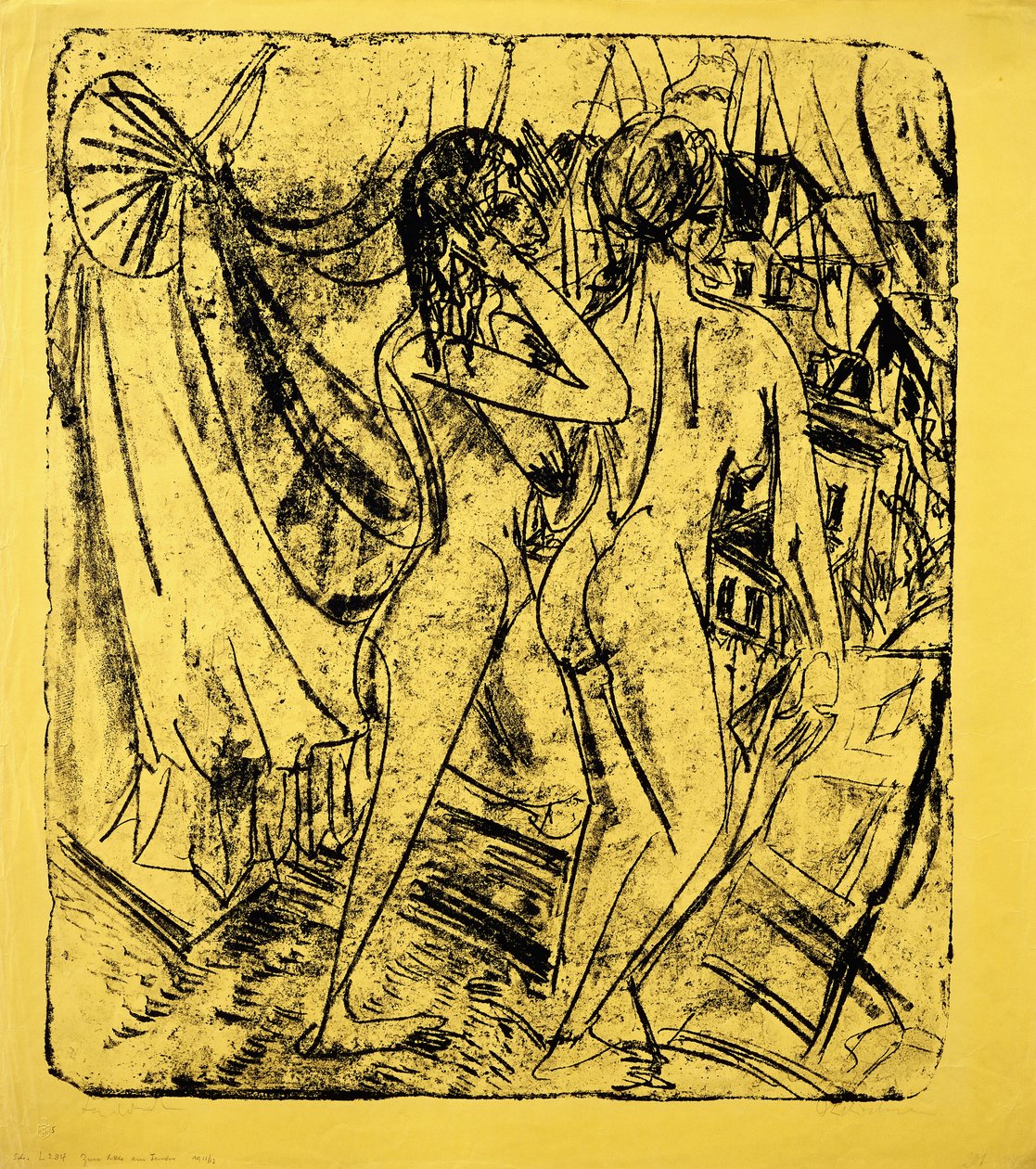 Due nudi alla finestra, 1915 da Ernst Ludwig Kirchner