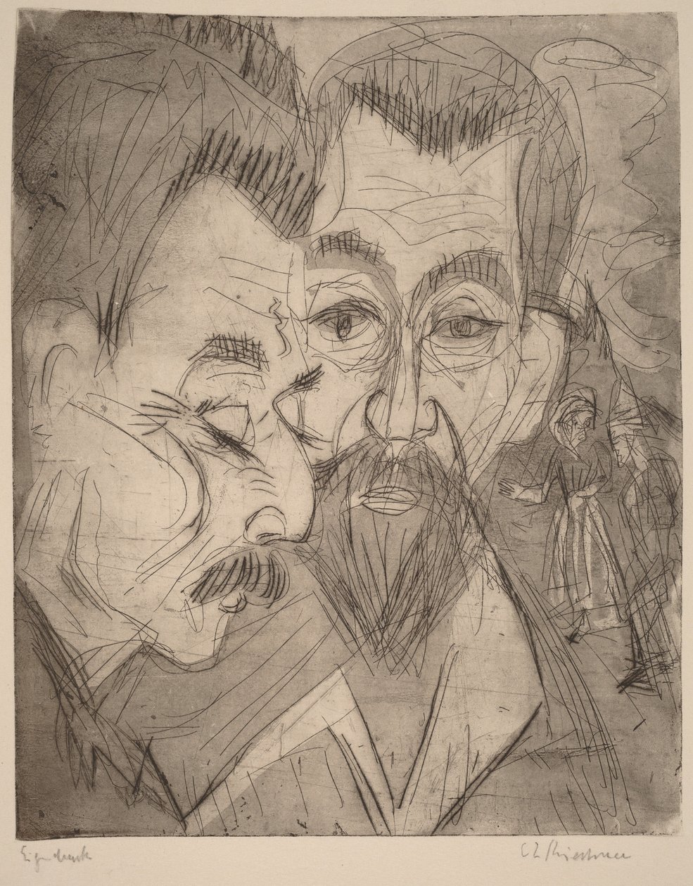 Due teste di contadini da Ernst Ludwig Kirchner