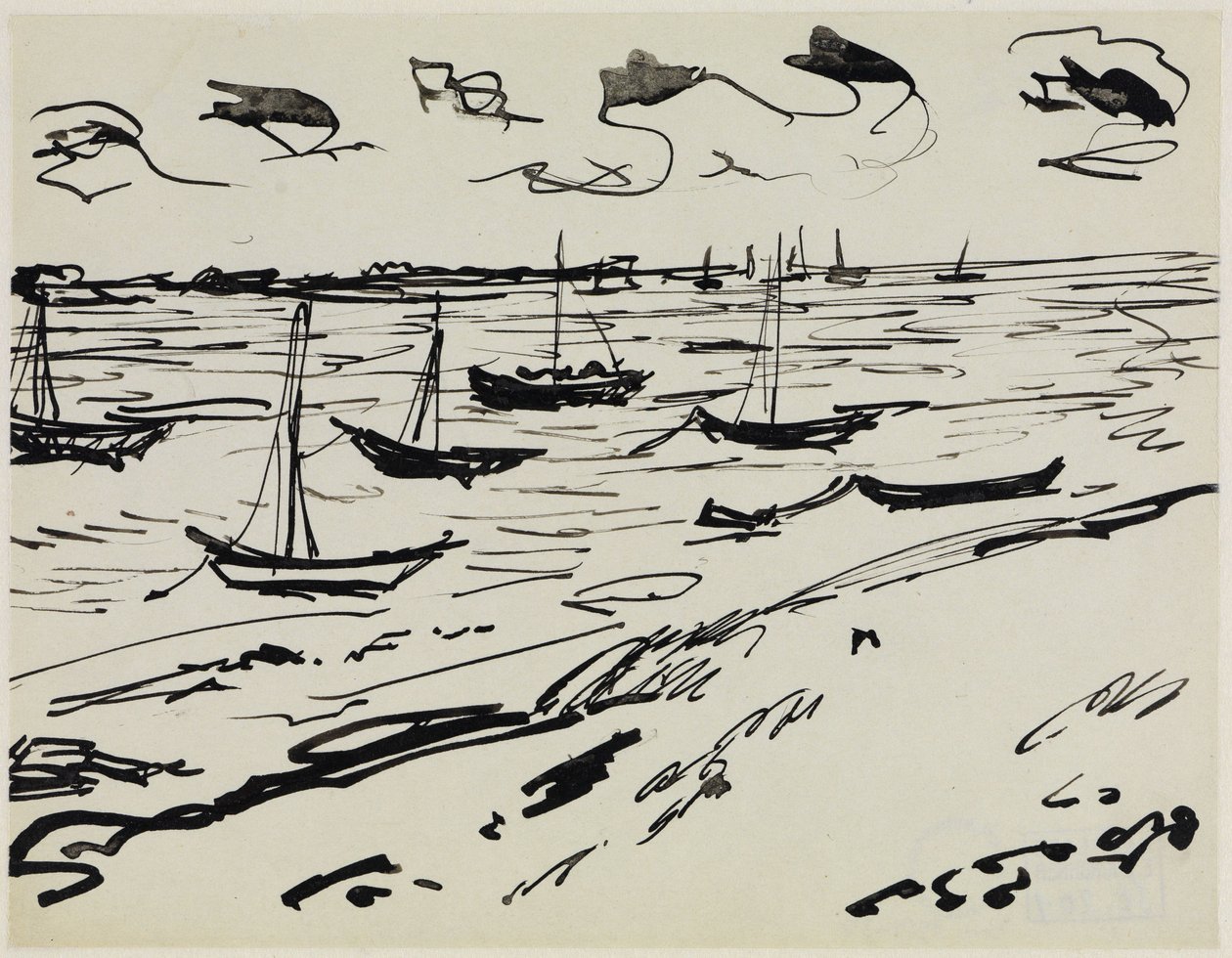Barche da pesca ancorate (Fehmarn) da Ernst Ludwig Kirchner