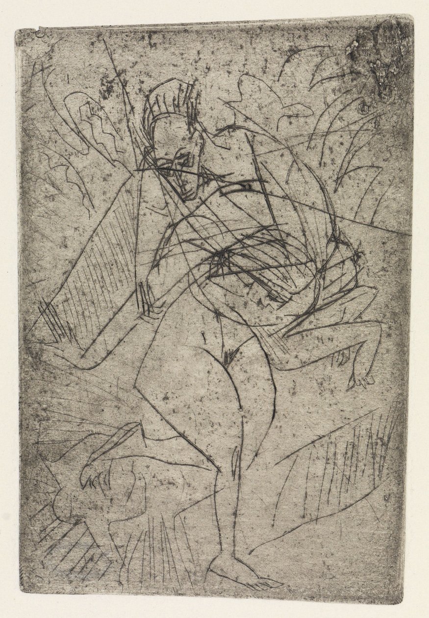 Scena di stupro / Tre nudi seduti nella stanza da Ernst Ludwig Kirchner