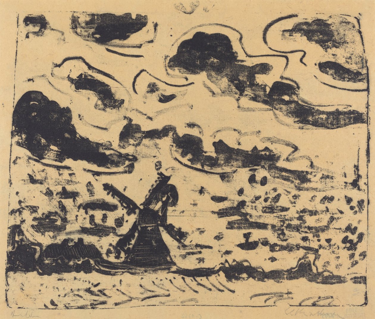 Mulino a vento vicino a Burg su Fehmarn da Ernst Ludwig Kirchner