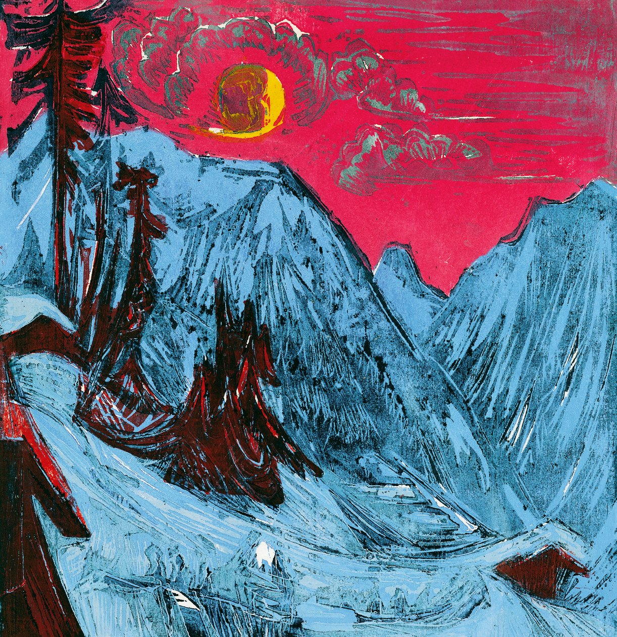 Notte invernale al chiaro di luna da Ernst Ludwig Kirchner