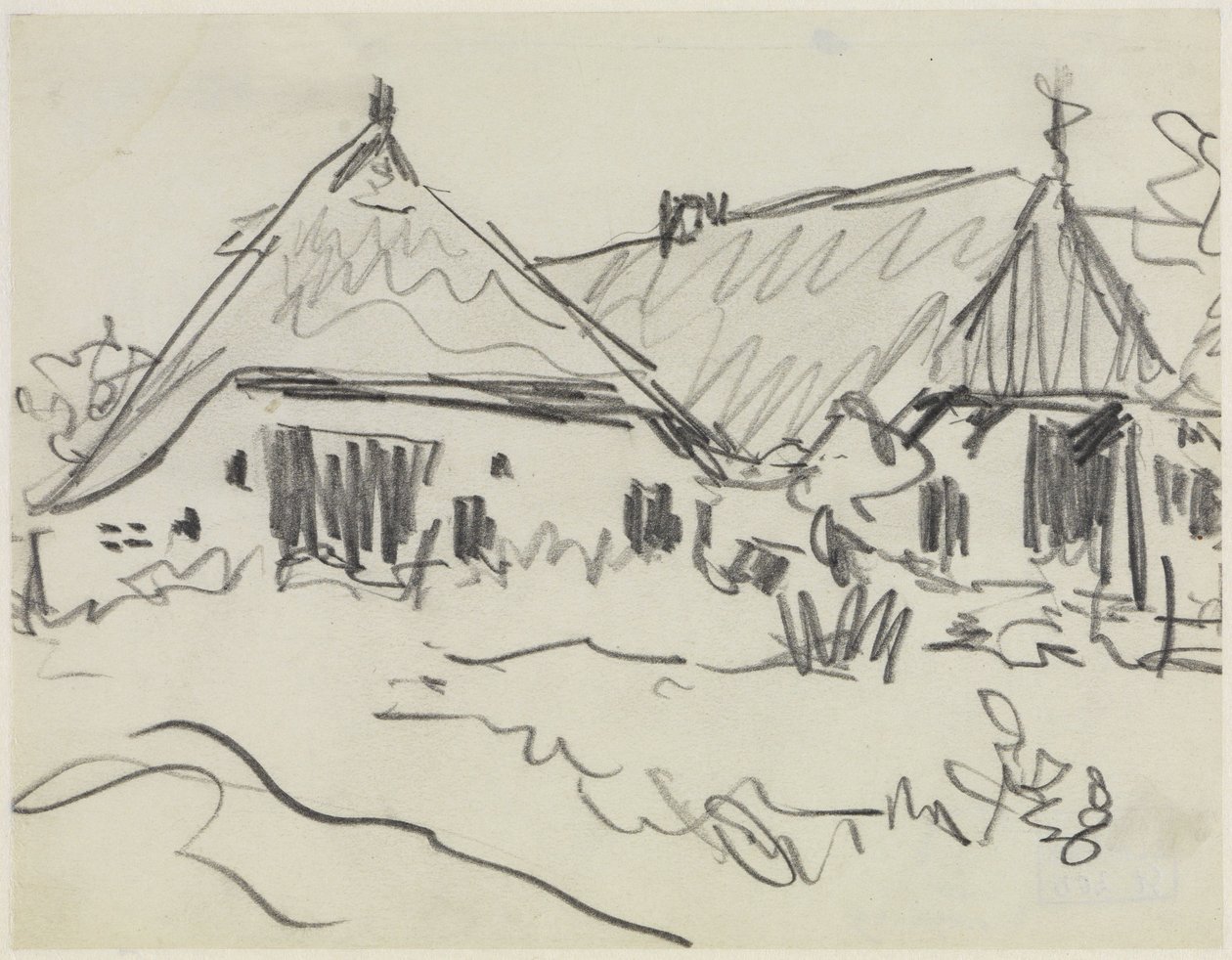 Due case coloniche a Fehmarn da Ernst Ludwig Kirchner