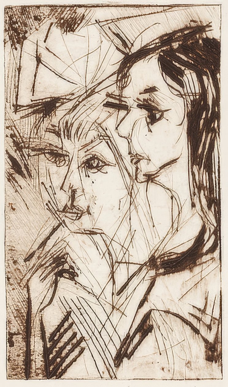 Due teste di ragazza da Ernst Ludwig Kirchner
