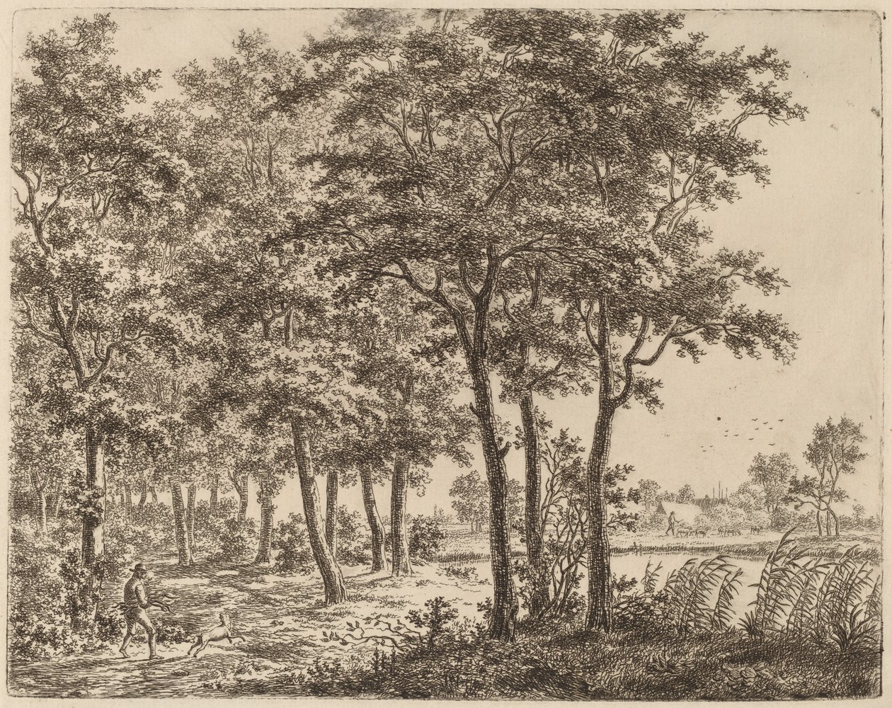 Paesaggio con un contadino che trasporta legna da Ernst Willem Jan Bagelaar