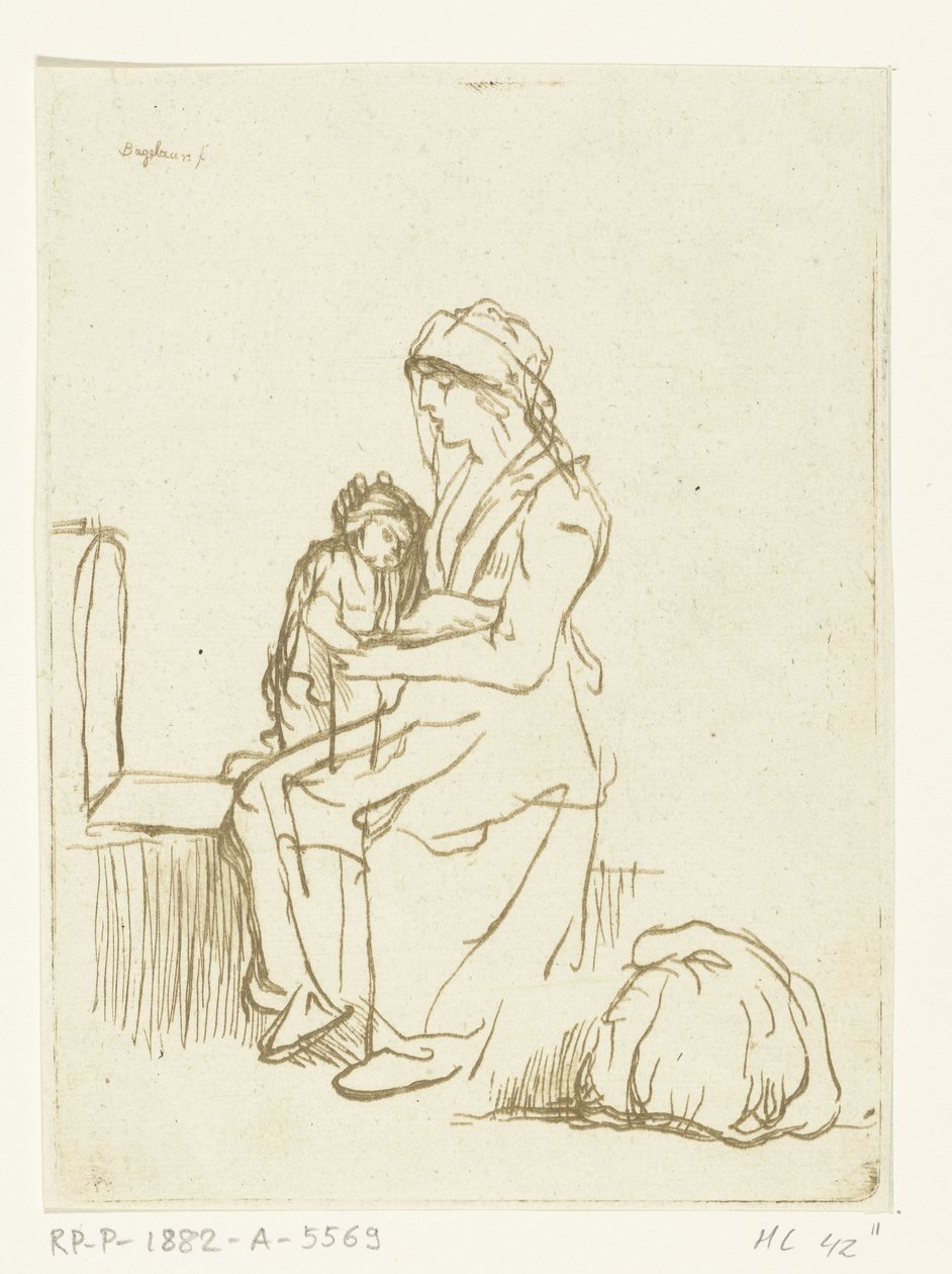Madre con bambino in grembo da Ernst Willem Jan Bagelaar