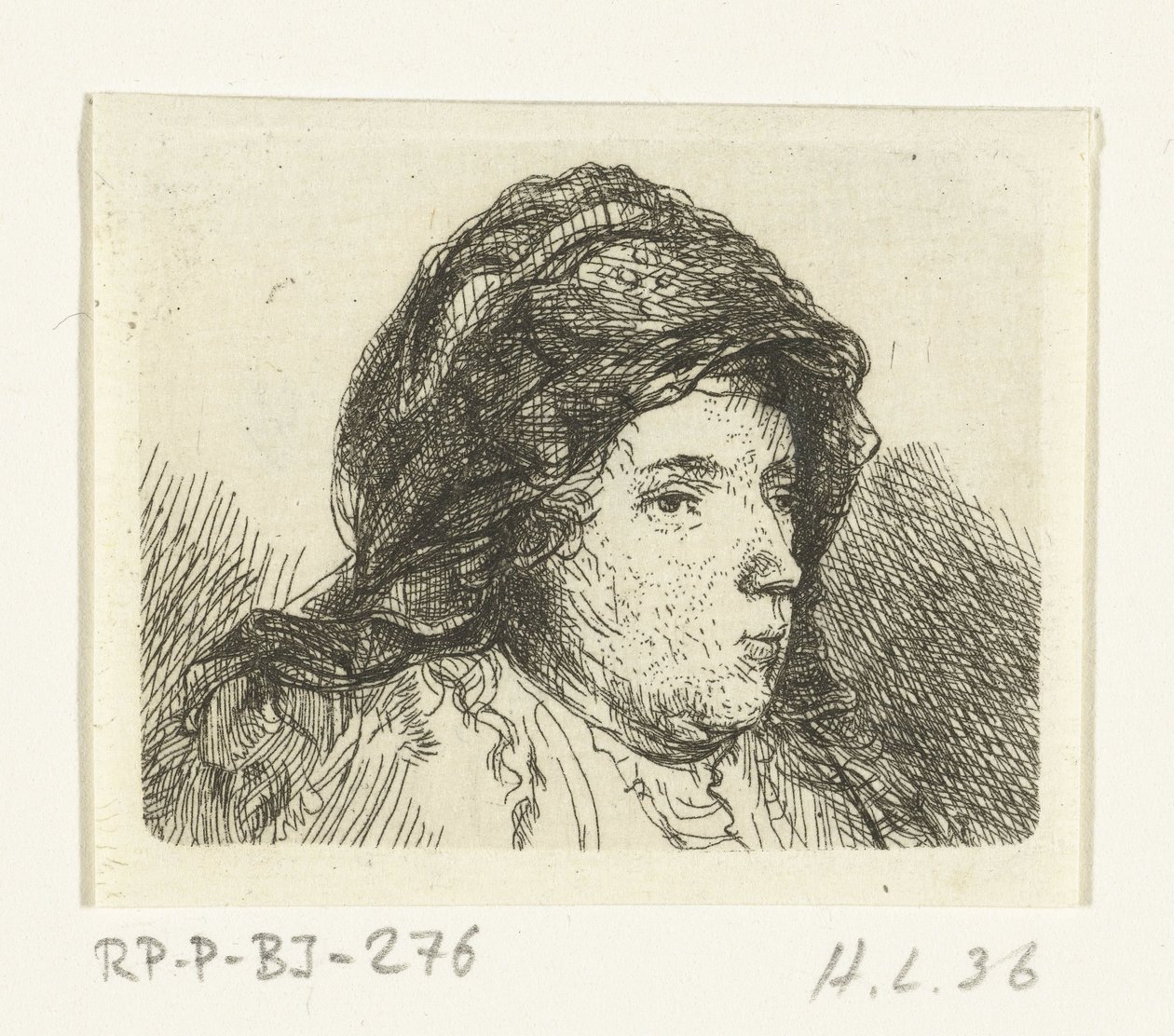 Busto di donna con un panno sulla testa da Ernst Willem Jan Bagelaar