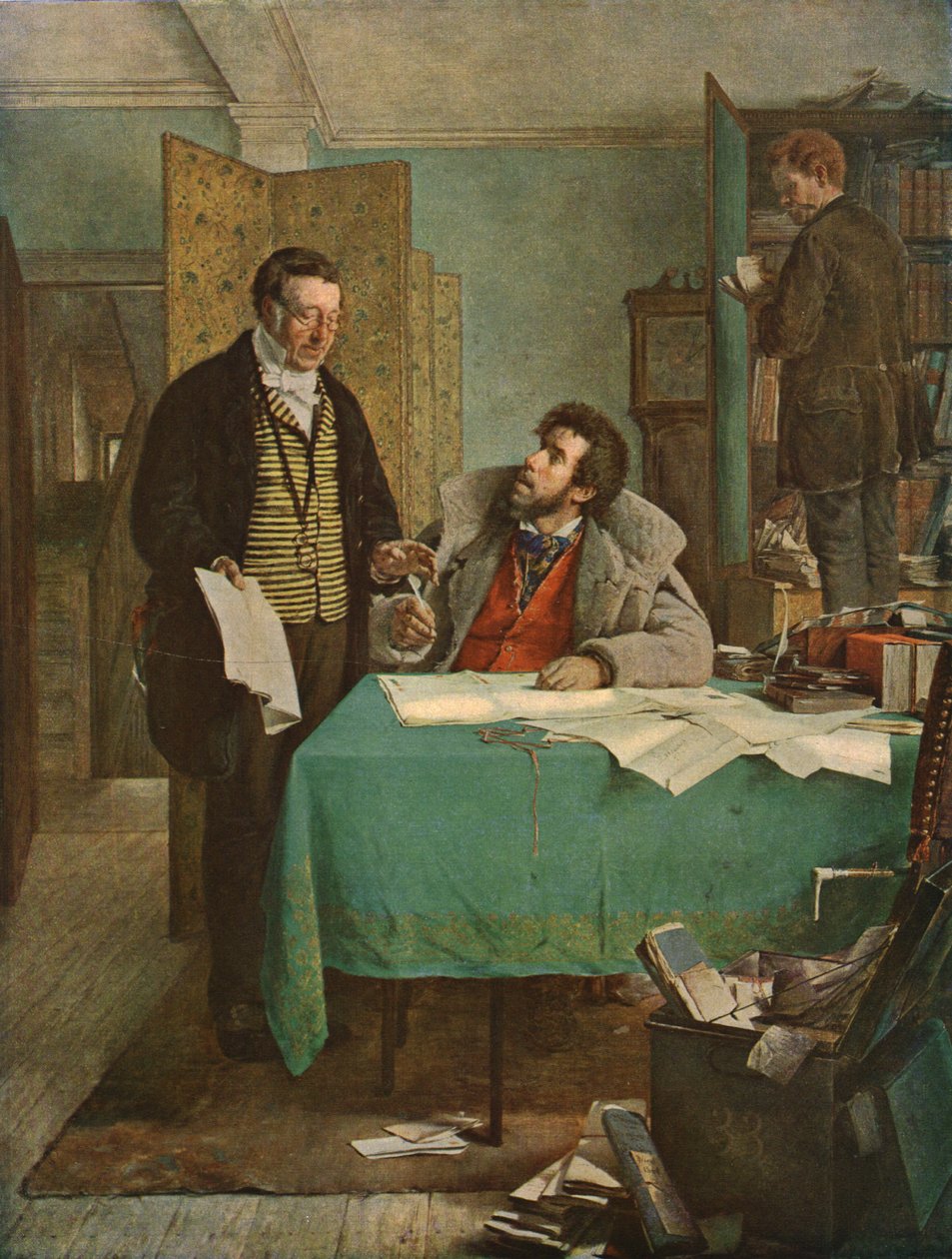 Firma del nuovo contratto di locazione, 1868, c1930 da Erskine Nicol