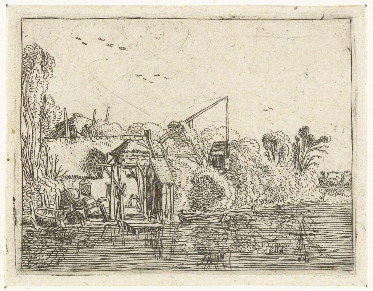 Birrificio sulla riva di un fiume da Esaias van de Velde